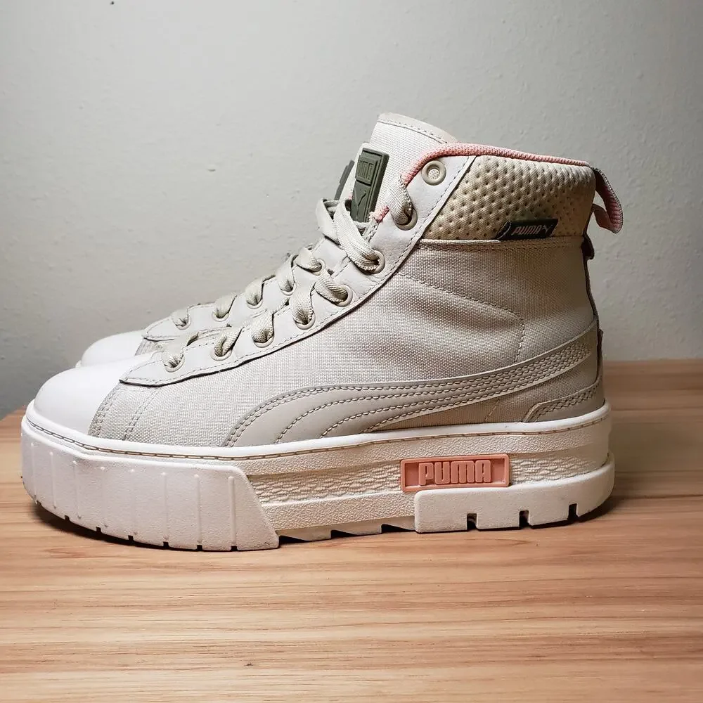 Puma‎ Women's Size 9 Mayzi Mid Platform Sneaker Safari Beige Chunky Streetwear